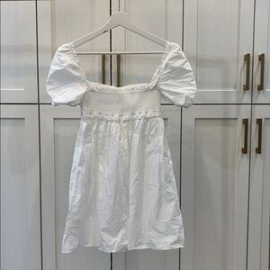 Sunday Best White Puff Sleeve Dress